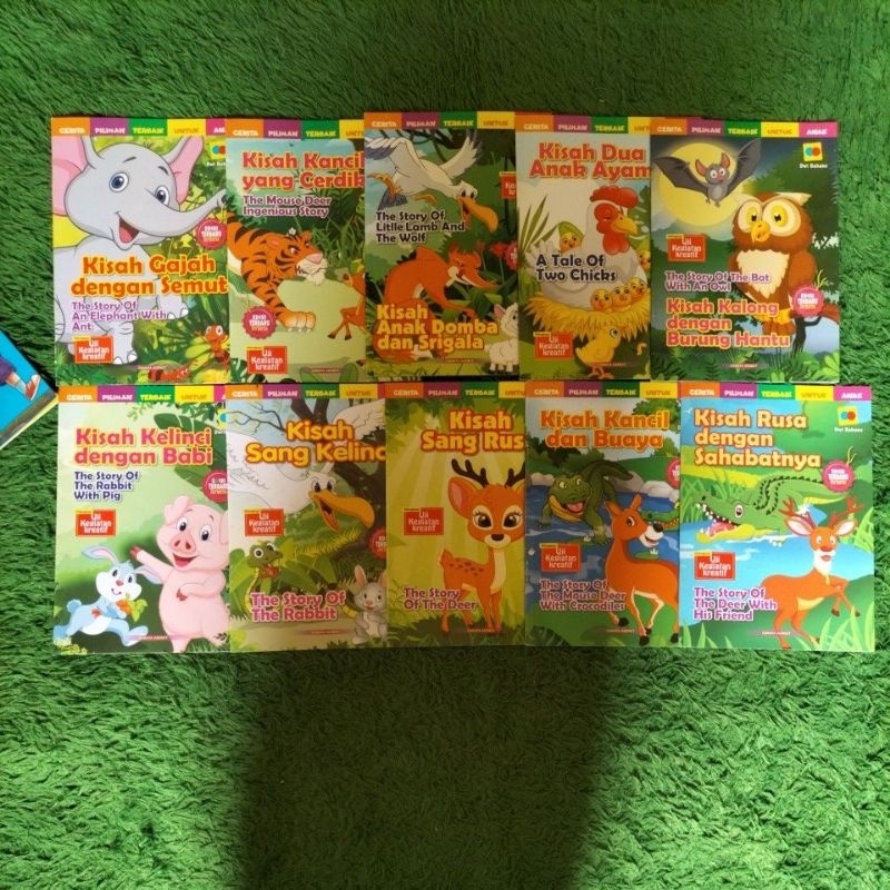 1 PAKET ISI 10 BUKU CERITA ANAK DAN DONGENG BINATANG KISAH GAJAH DENGAN SEMUT KANCIL YANG CERDIK ANA