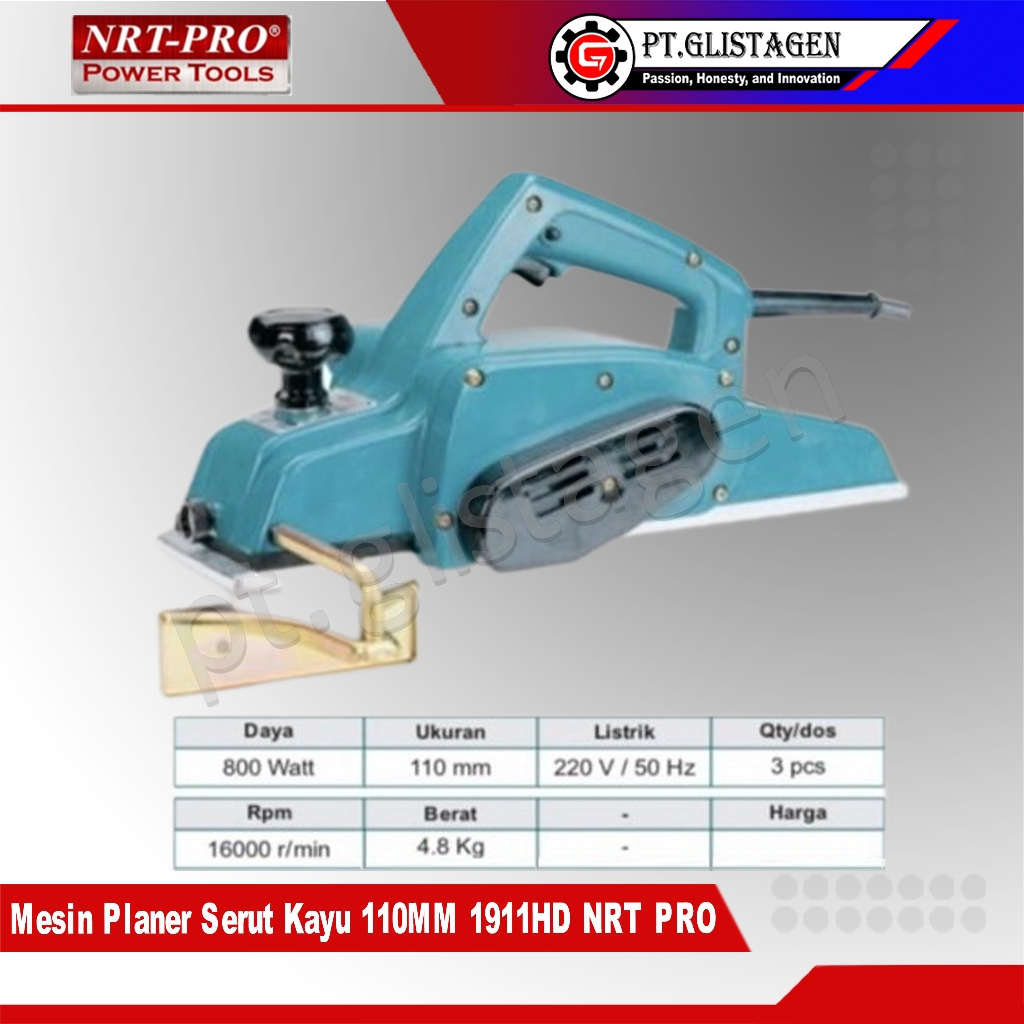 NRT-PRO 1911 HD Mesin Serut Kayu Electric Wood Planer Ketam Sugu Pasah 110MM