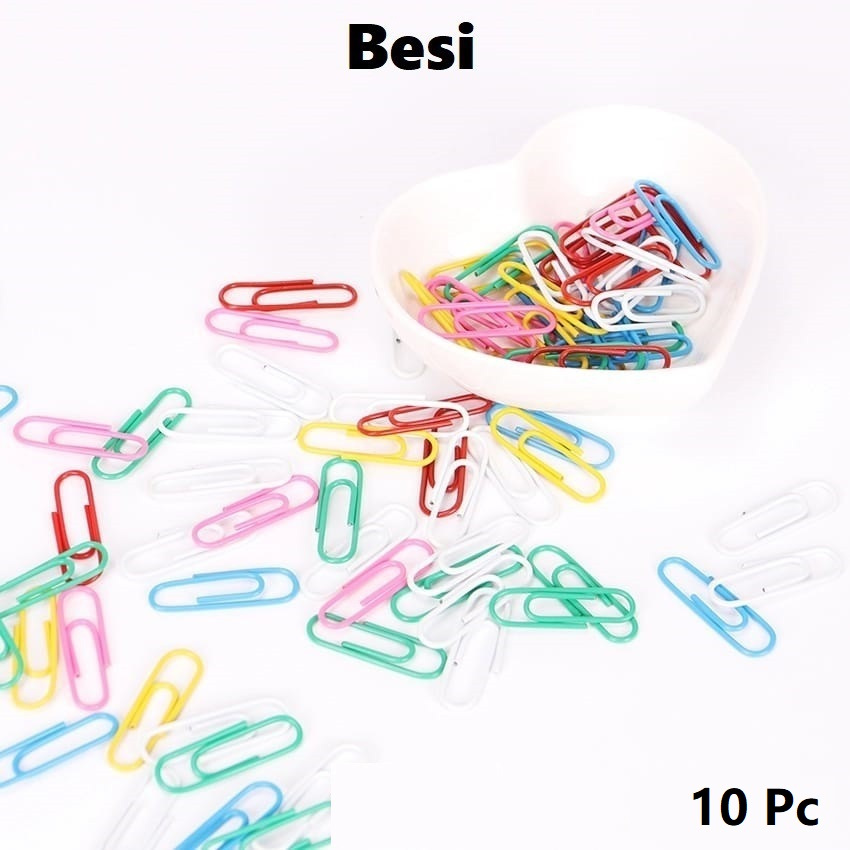 

Paper Clip Bahan Besi / Penjepit Kertas Warna Warni Harga/10Pc