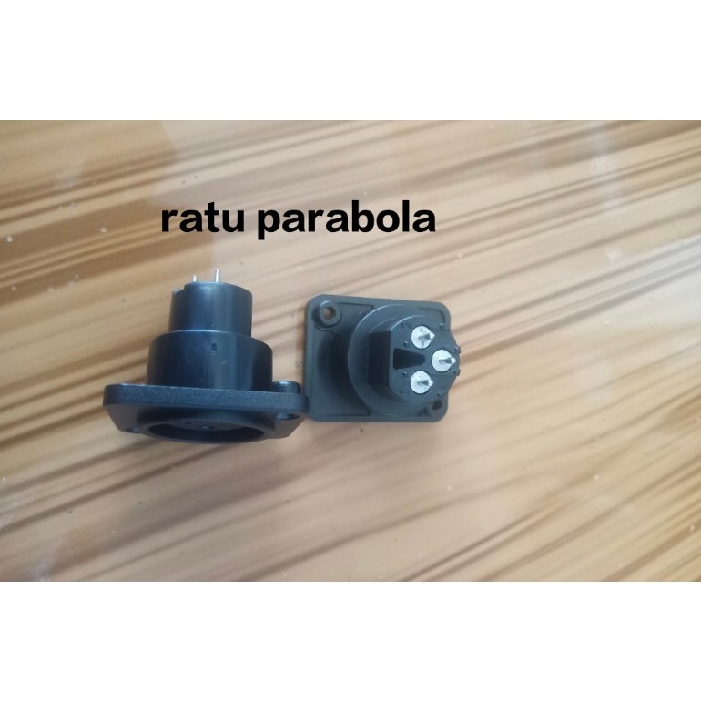 Soket Canon body  Kaki Lurus XLR HITAM