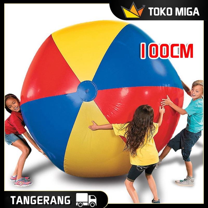 Bola Pantai Jumbo Warna 100cm Bola Pantai Raksasa Tiup Jumbo PVC Giant Beach Ball
