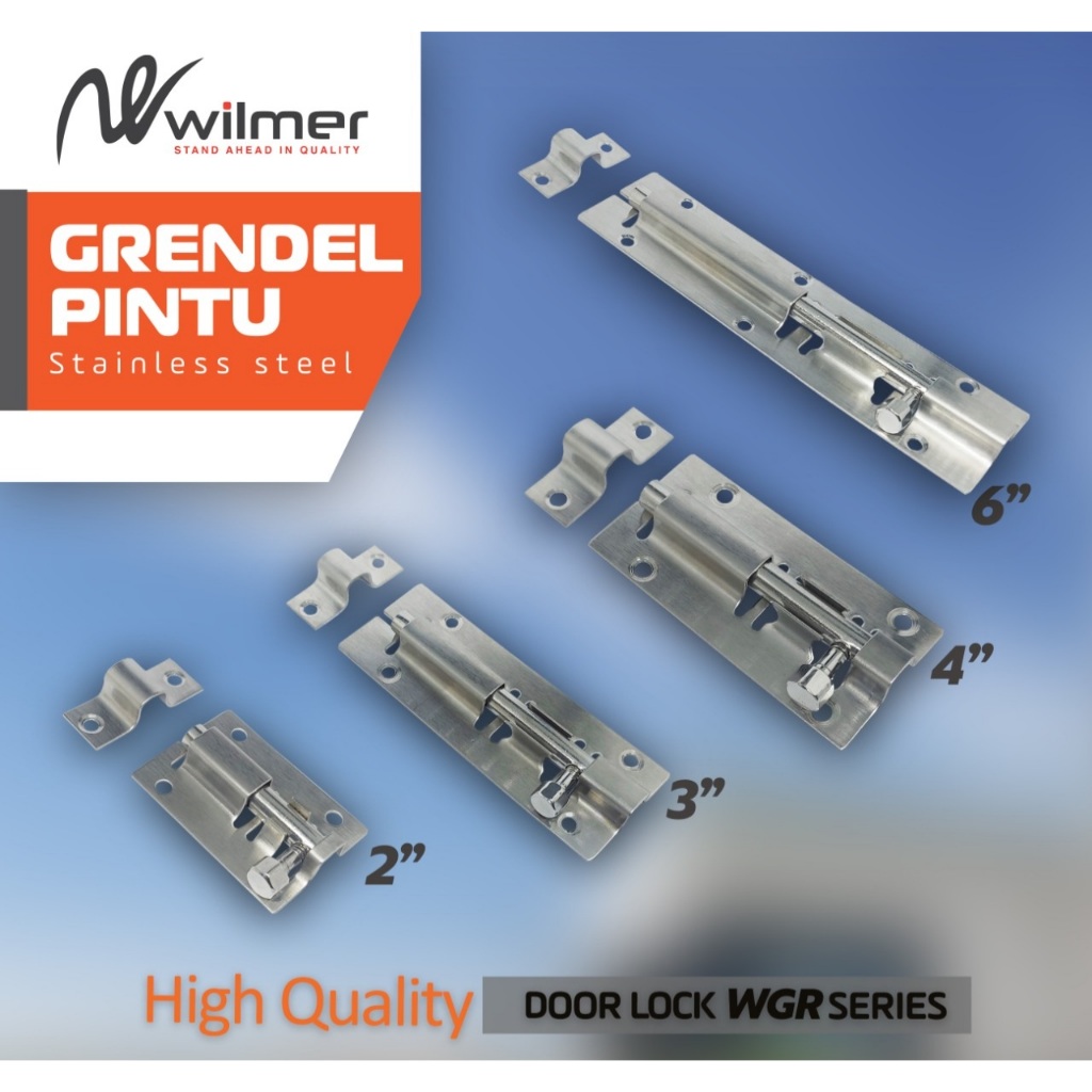 Willmer Grendel Pintu STAINLESS / Slot Pintu Selot Gembok Kunci Kamar