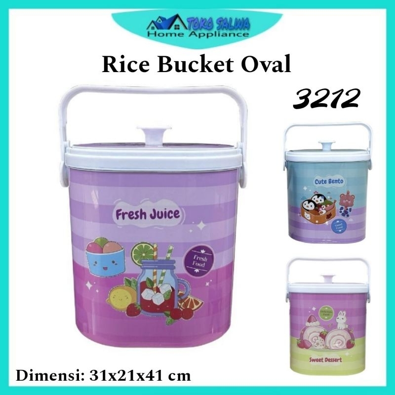 Naiba Rice Bucket Oval 3212/Termos Nasi Printing/TERMOS bekal makanan NANDOS melody