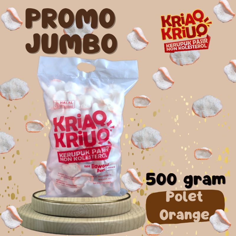 

Camilan KRIAQ KRIUQ Polet Orange 500 gr non kolesterol