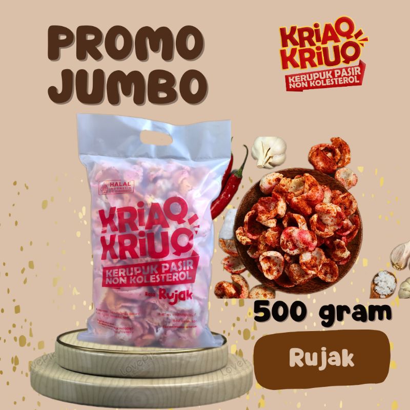 

TERLARIS jajan KRIAQ KRIUQ Rujak 500 jumbo Non kolesterol