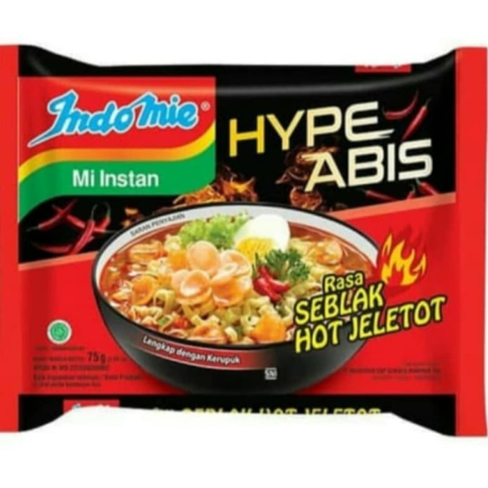 

INDOMIE MIE KUAH rasa SEBLAK HOT JELETOT (75G X 40PCS)
