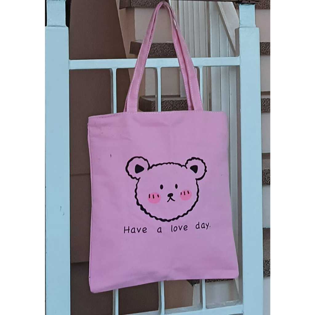 G$H Tote Bag  Tas Wanita Kpop Murah Costum Motif Pakai Resleting