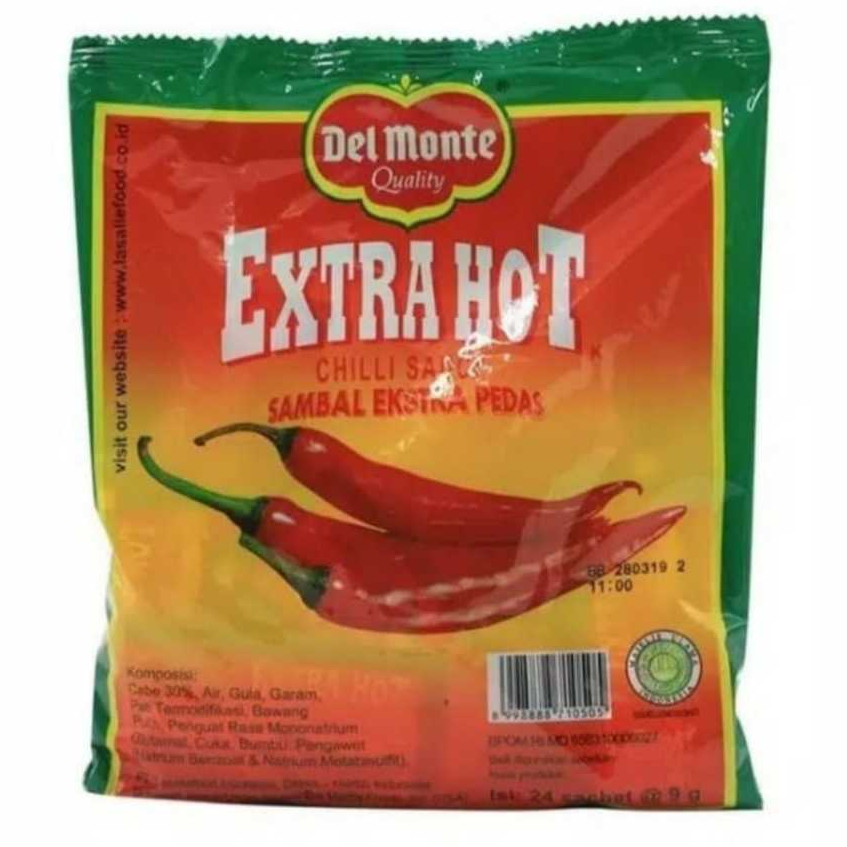 

Delmonte Saus Sambal Extra Hot Sachet/Saus Cabe Delmonte isi 24 sachet