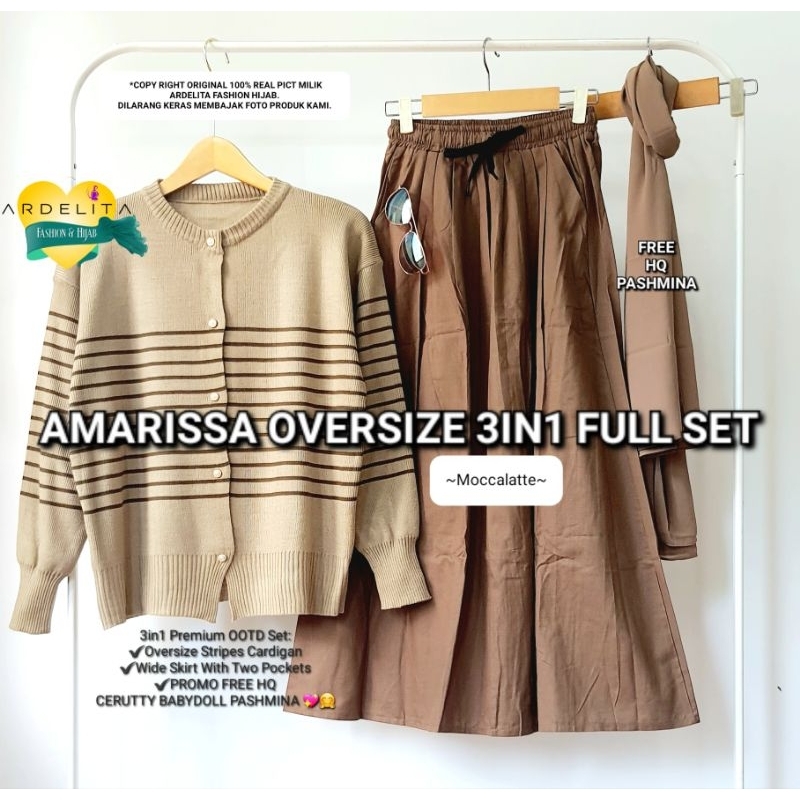 AMARISSA OVERSIZE FULL SET OOTD HIJAB KOREAN STYLE BAJU SETROK TERBARU KEKINIAN HEMAT LENGKAP PREMIU