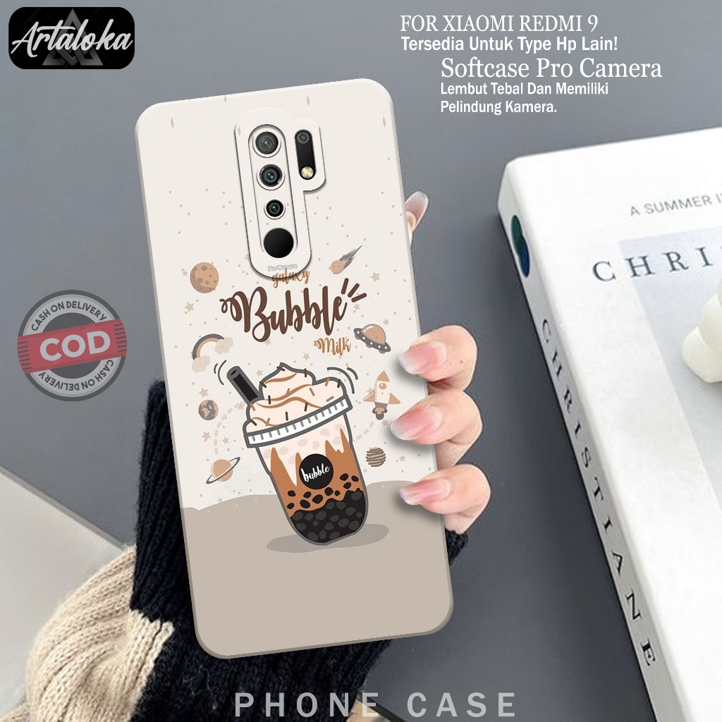 Softcase Hp Xiaomi Redmi 9 Fashion Case Boba Case Xiaomi Redmi 9 Silikon TPU Pro Camera Casing Xiaom