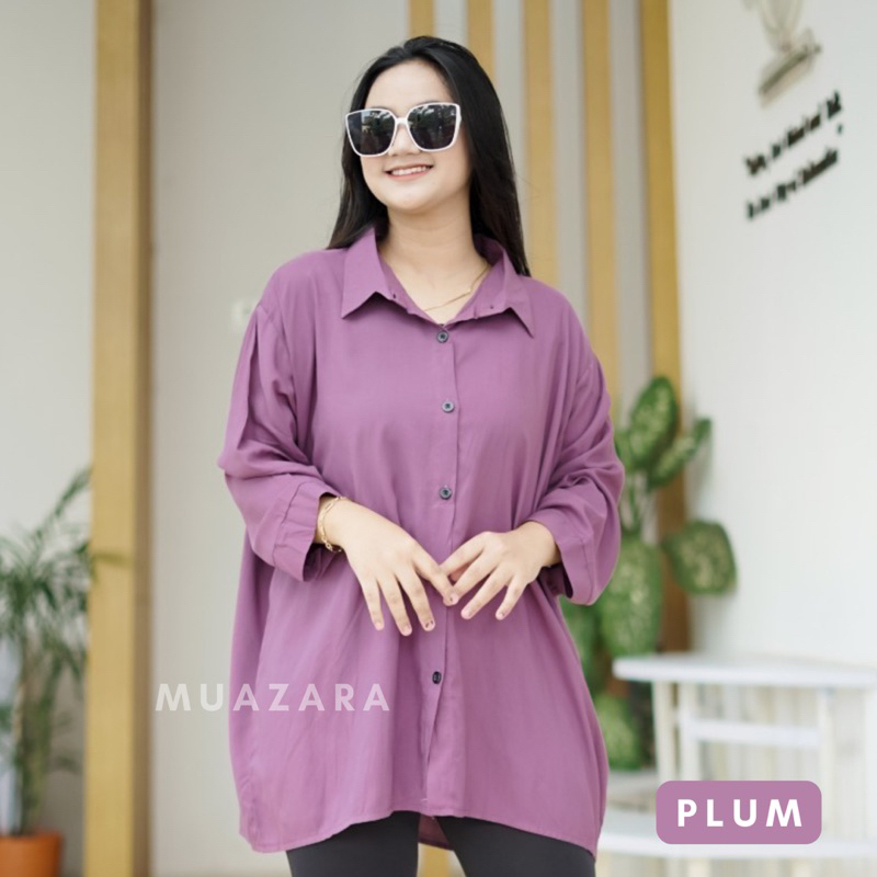 Kemeja Wanita Jumbo LD 130 XXXL / Kemeja Polos Oversize