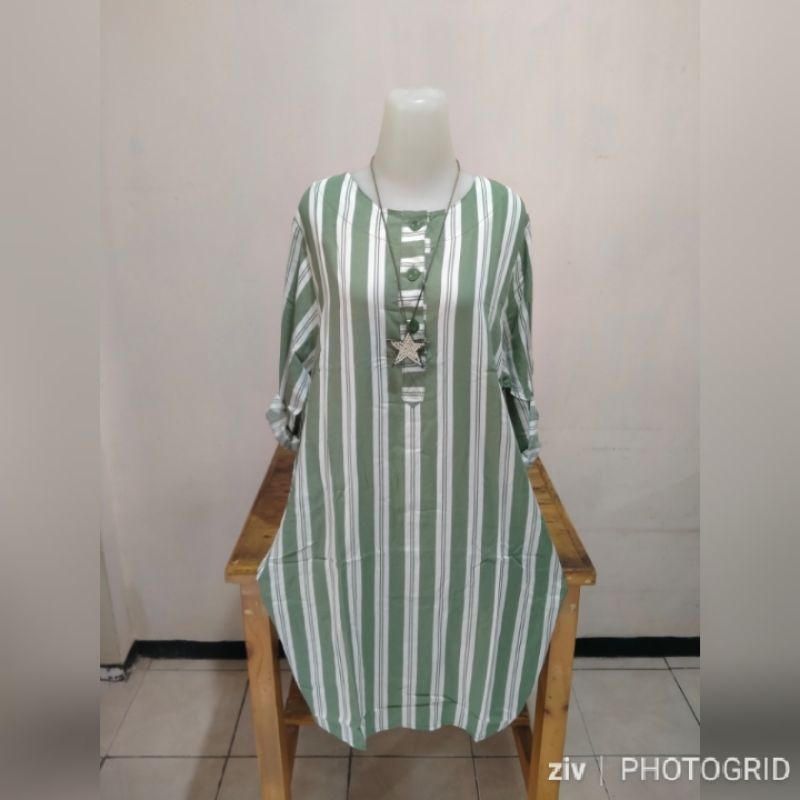 TUNIK WANITA MOTIF SALUR KATUN RAYON T1310