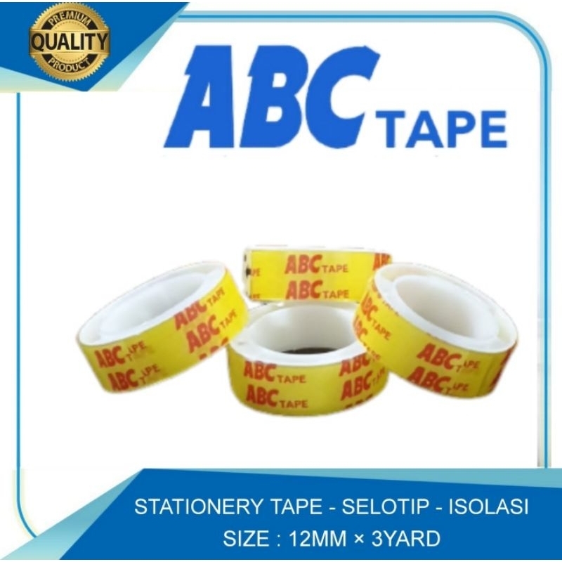 

ISOLASI ABC BENING KADO KECIL TIPIS HARGA PER 1 PCS, ISOLASI KECIL