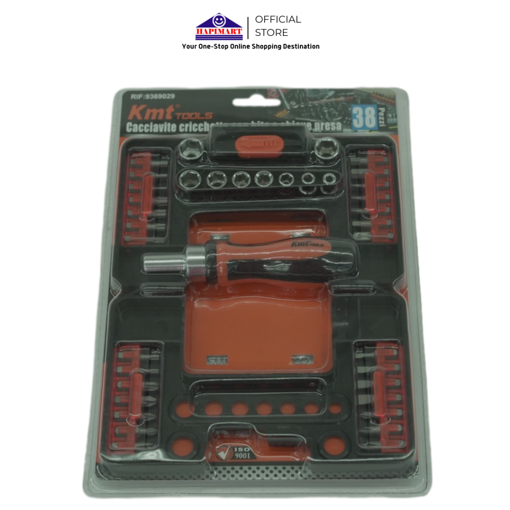 Toolkit Set 38 Pcs Kit Obeng Ratchet Kunci Shock Set Kunci Bengkel Motor Komplit