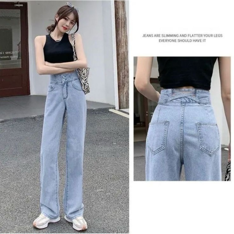 Celana Kulot Wanita // Celana Kulot J23 // Jeans Kulot Wanita Pinggang Silang
