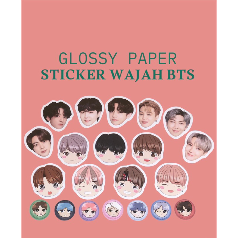 

(ES) STICKER WAJAH BTS DIE CUT GLOSSY PAPER