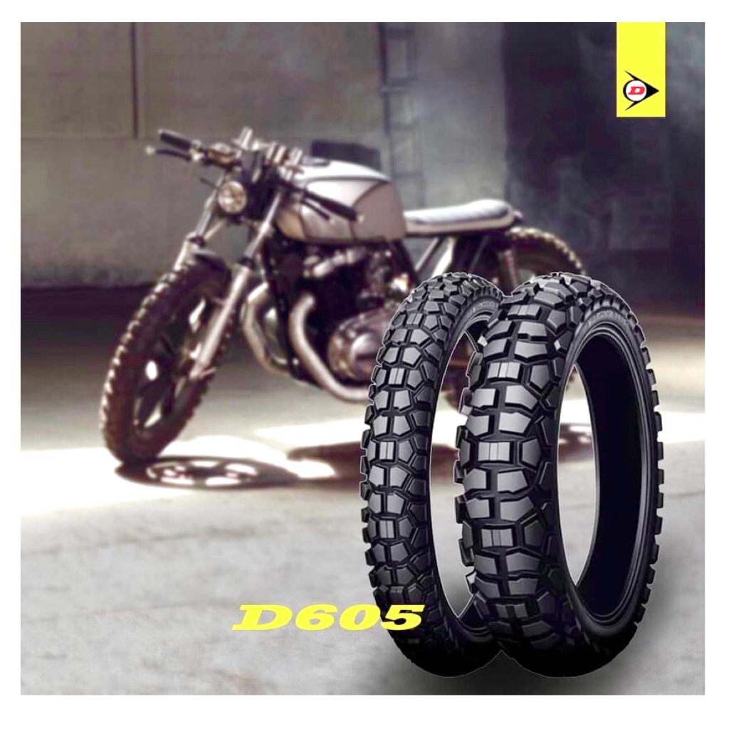 Ban Dual Purpose Semi Trail Dunlop D605 Dual Purpose 4.60-18 + 3.00-21 ( Paket Hemat Depan Belakang 