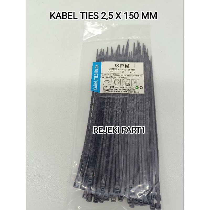 

KABEL TIES IKAT UKURAN 2,5 X 150 MM HITAM