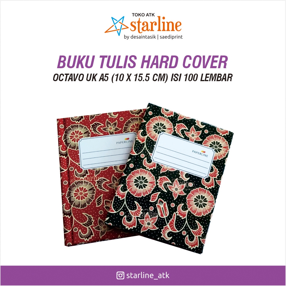 

BUKU TULIS 10 X 15.5 CM, GELATIK, OCTAVO 100 LEMBAR, HARDCOVER, PAPPERLINE