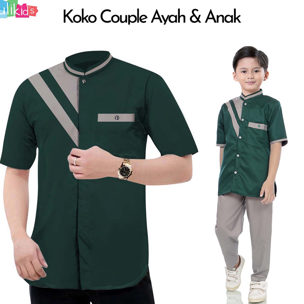 Rekomendasi.. Ulikids Baju Koko Couple Ayah dan Anak Muslim Bahan Toyobo Termurah Terbaru Lebaran 20