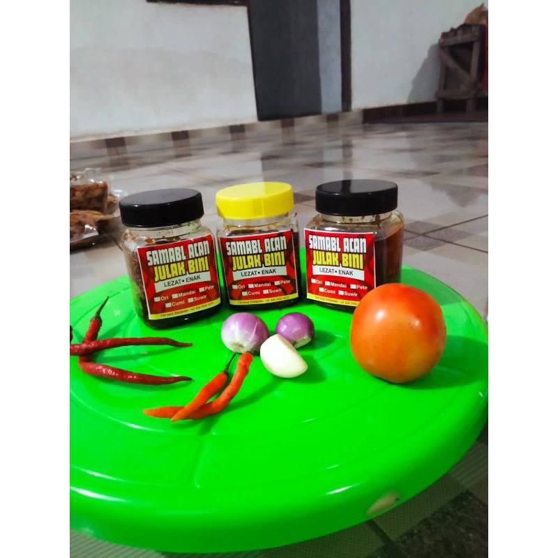 

sambal acan julak bini.ready ya ad 3 varian rsa ya.klo pete 20rb ya gaes