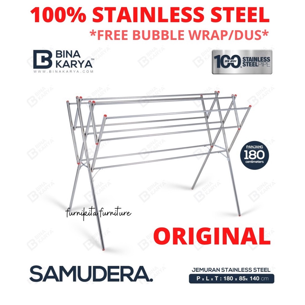 Harga Diskon JEMURAN BAJU STAINLESS STEEL ORIGINAL 180 CM JEMURAN HANDUK JEMURAN PAKAIAN AJZ