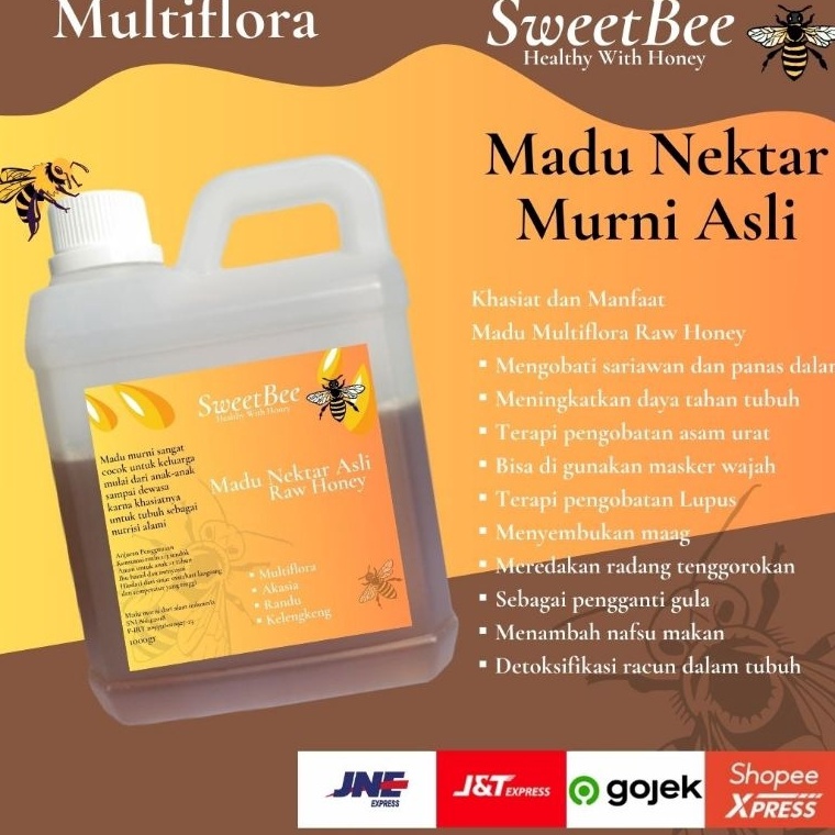 

YZWR9319 DiSkon !! Madu SweetBee MULTIFLORA 1000gr Raw Honey