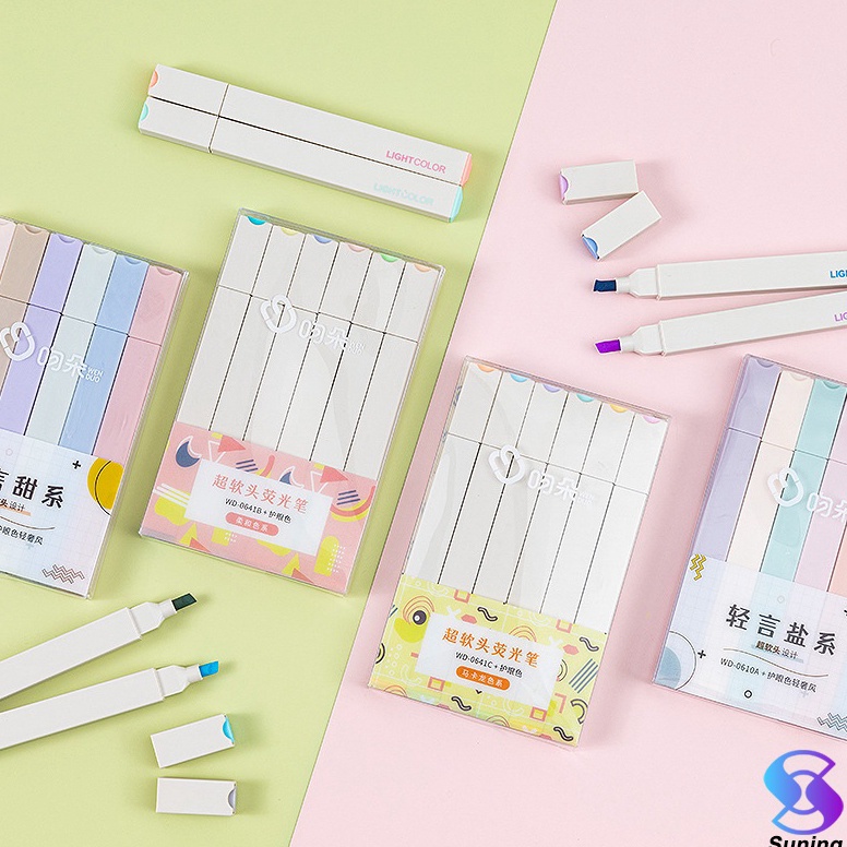 

[✼L53➤] COD MULTICOLOR pena stabilo siswa 6PCS/SET Stabilo / highlighter pastel 6 colors warna