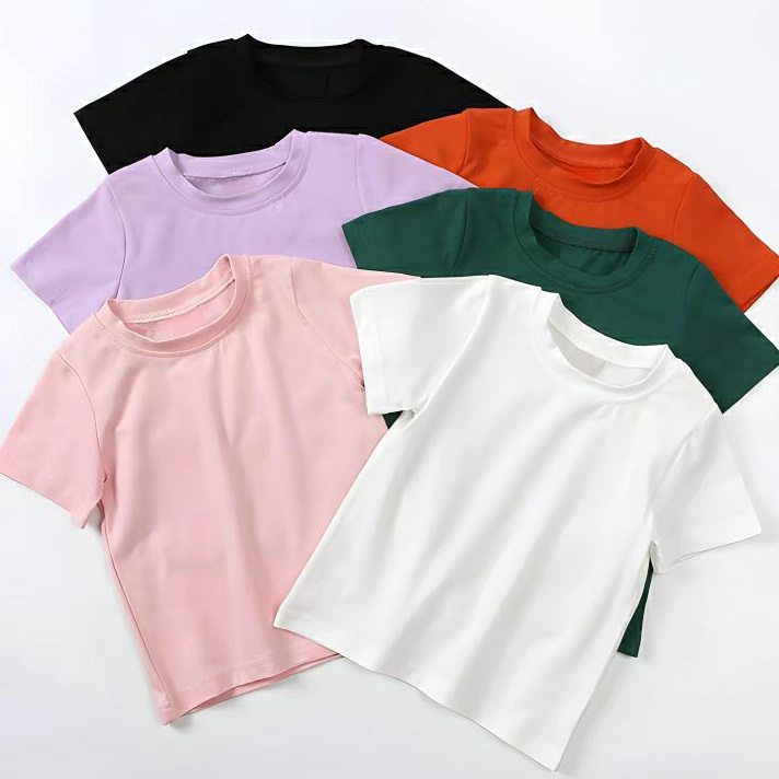 SXPF8999 COD Kaos Polos Anak Anak Kaos Oblong Anak Unisex Cowok/Cewek Baju Polos Anak Pakaian Anak Grosir