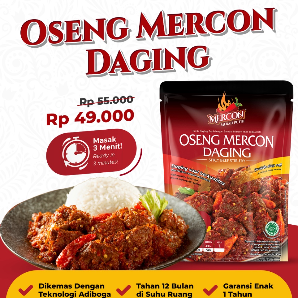 

KJMD8477 Terlaku.../ Mercon Merah Putih - Satuan || Oseng Mercon Daging