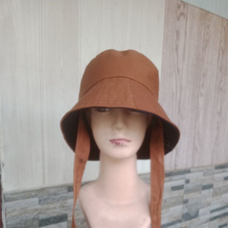 topi wide backed head, topi Korea tali panjang