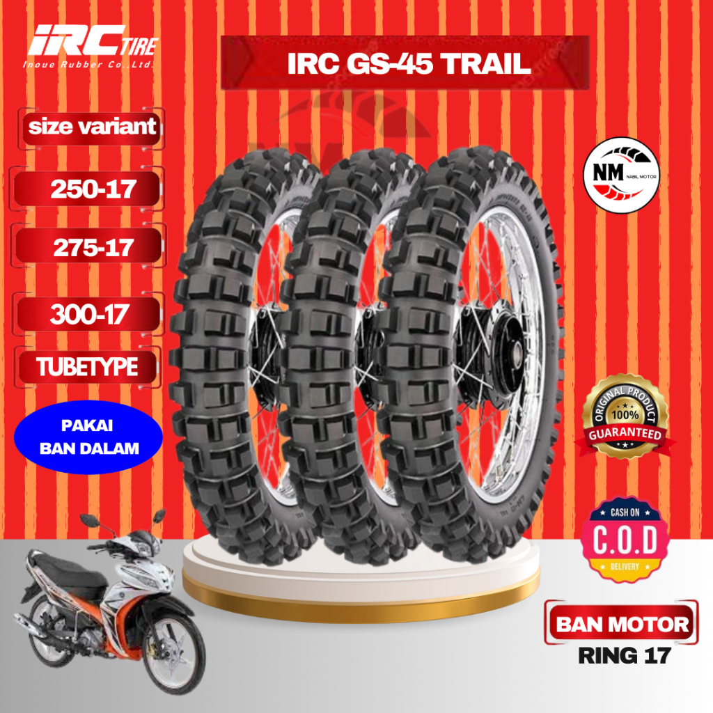 BAN TRAIL 250 275 RING 17 IRC Ban IRC Trail 250 275 17 Ban Trail IRC GS45 MOTOCROSS GS 45....
