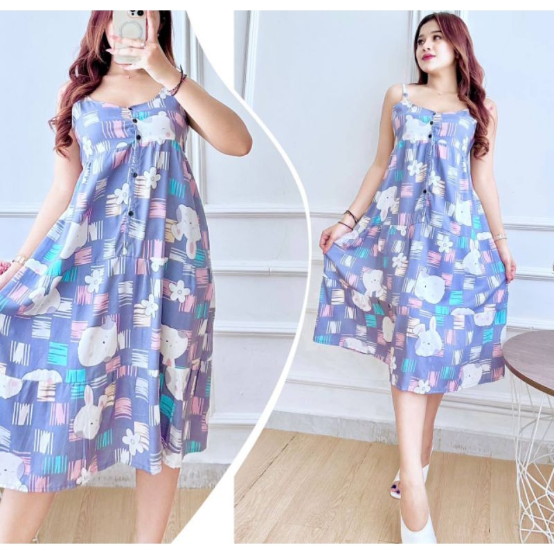 Daster Ginny / Daster rayon busui / baju tidur wanita / daster tali satu