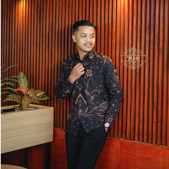 GARBARATA Kemeja Batik Baju Batik Pria Katun Prima Lengan Panjang Dengan Kancing Executive dan Full 