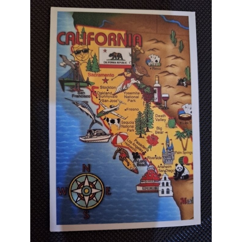 

kartu pos amerika/american map postcard