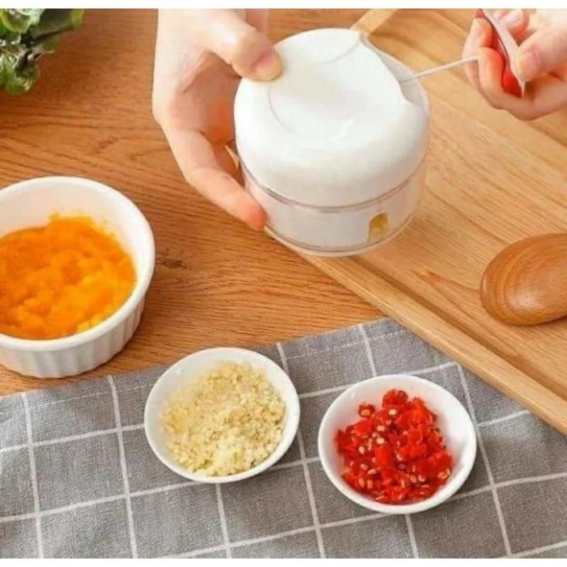 Chopper Mini Tarik / Chopper Bumbu Manual/ Perajang Bumbu