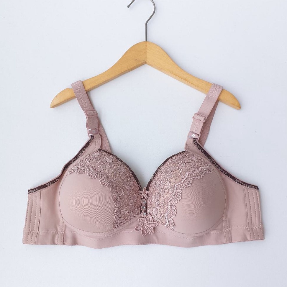 Kode BDK746 Bh Piaoli Lembut Polos Katun Bra Wanita Sexy Terbaru Tanpa Kawat