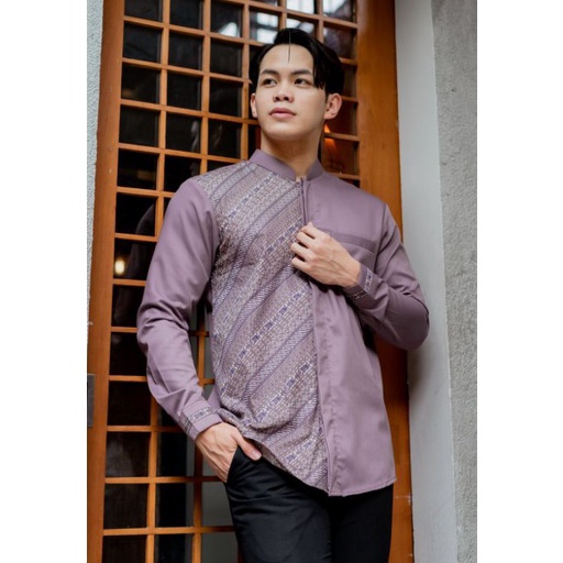 Terpercaya.. Kemeja Batik Pria NUC.ID Zaki 02 (Dusty Purple)