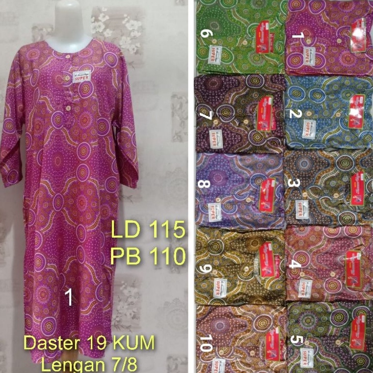 laris manis.. Daster Kencana Ungu Lengan Panjang 7/8