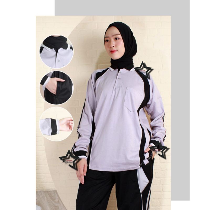 Kaos Olahraga Lengan Panjang // Atasan Kaos Olahraga Wanita Pria