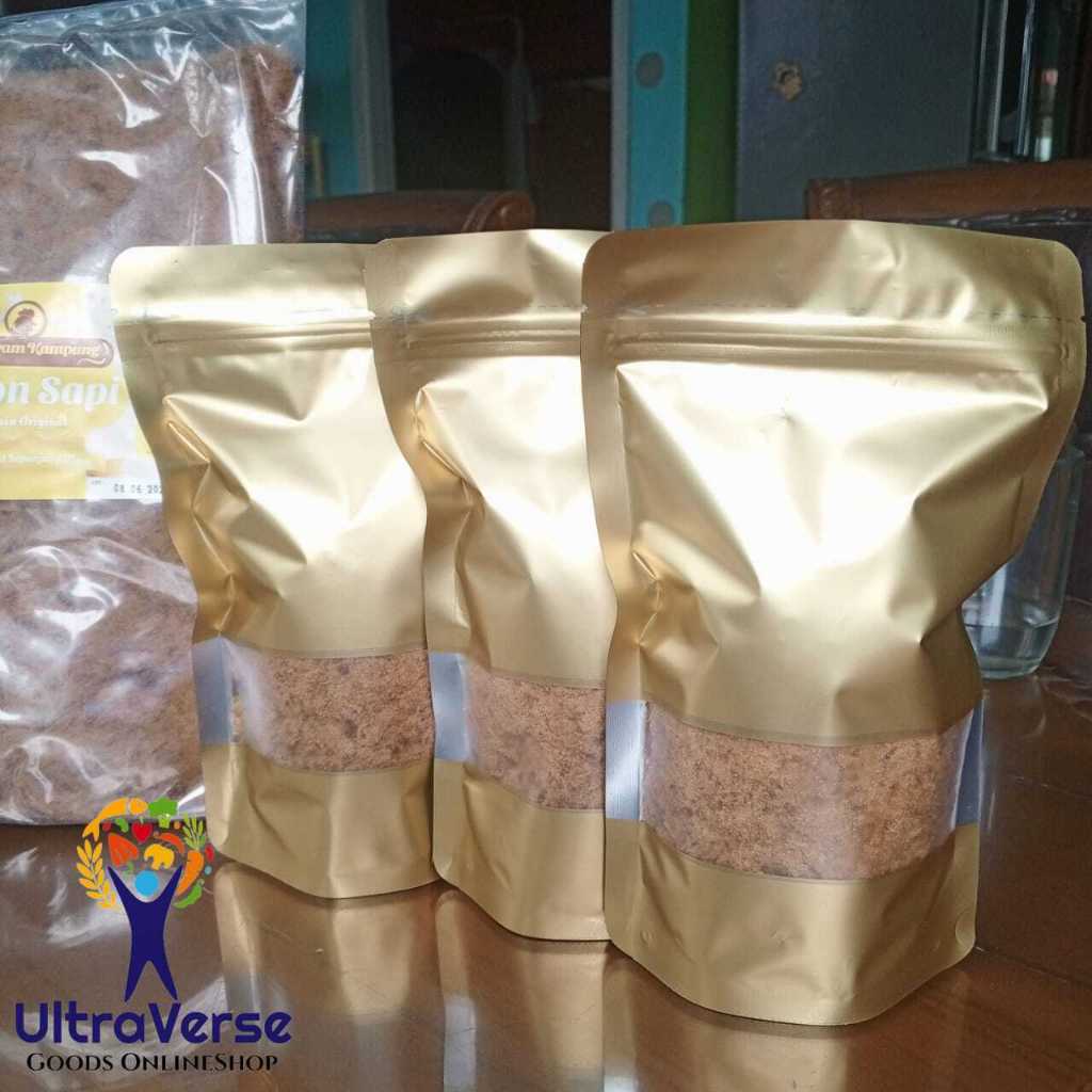 

Abon Sapi cap Ayam Kampung 200g Repack HALAL abon premium enak sedap berkualitas