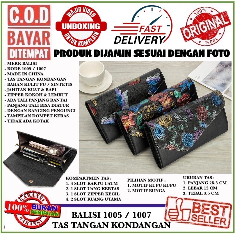 BALISI 1005 / 1007 TAS TANGAN MEWAH UNTUK KONDANGAN NIKAHAN PESTA DENGAN TALI PANJANG RANTAI