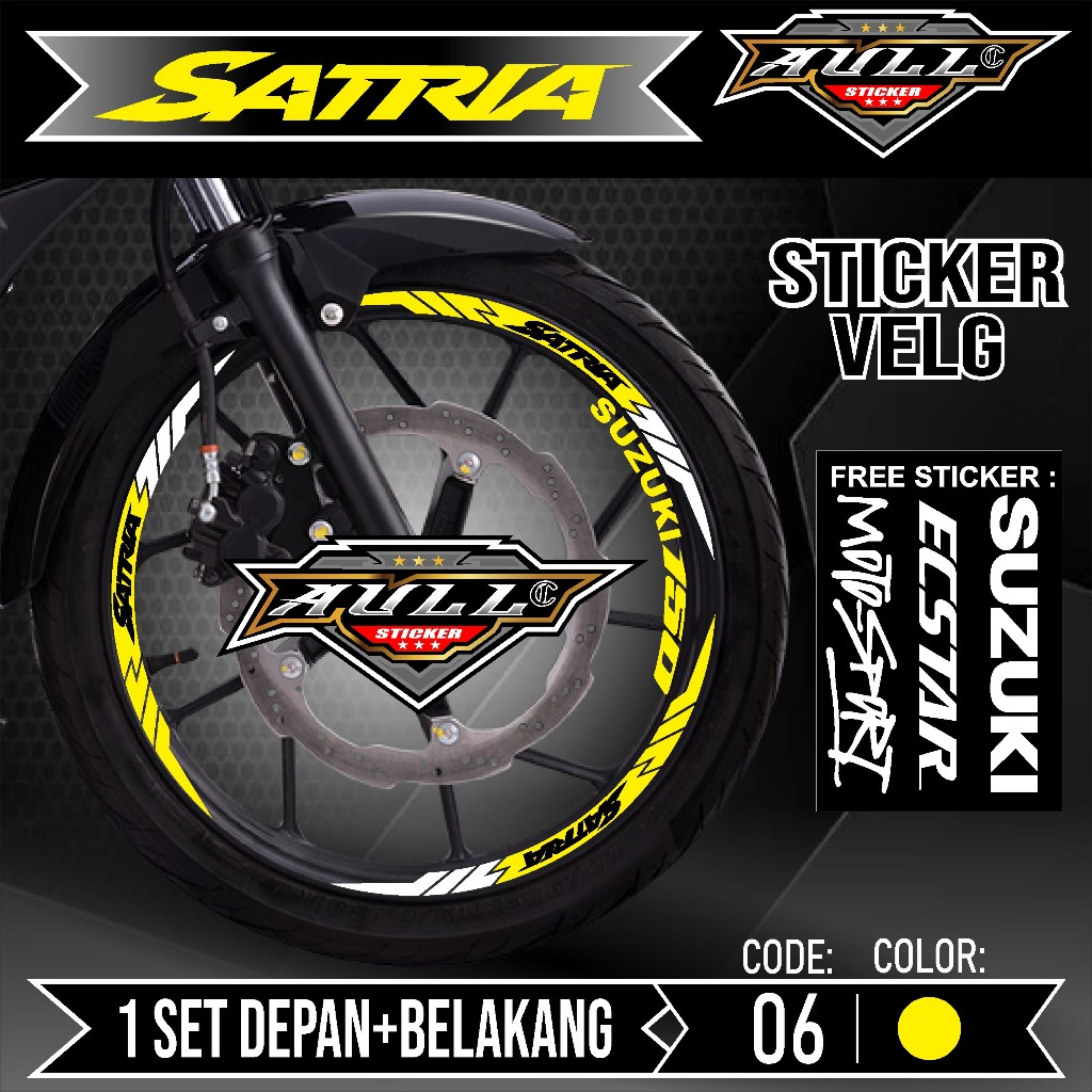 Sticker Cutting Stiker Velg Motor SATRIA - Aksesoris Stiker Cutting Sticker List Velg Motor SUZUKI S