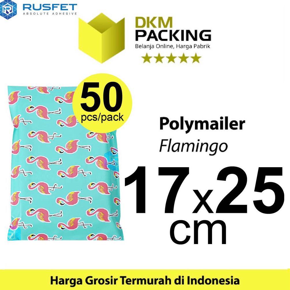 

Best Terlaris.. Amplop Plastik Packing 17x25cm Polimailer RUSFET Polymailer PREMIUM TERMURAH Flamingo / PACK 35