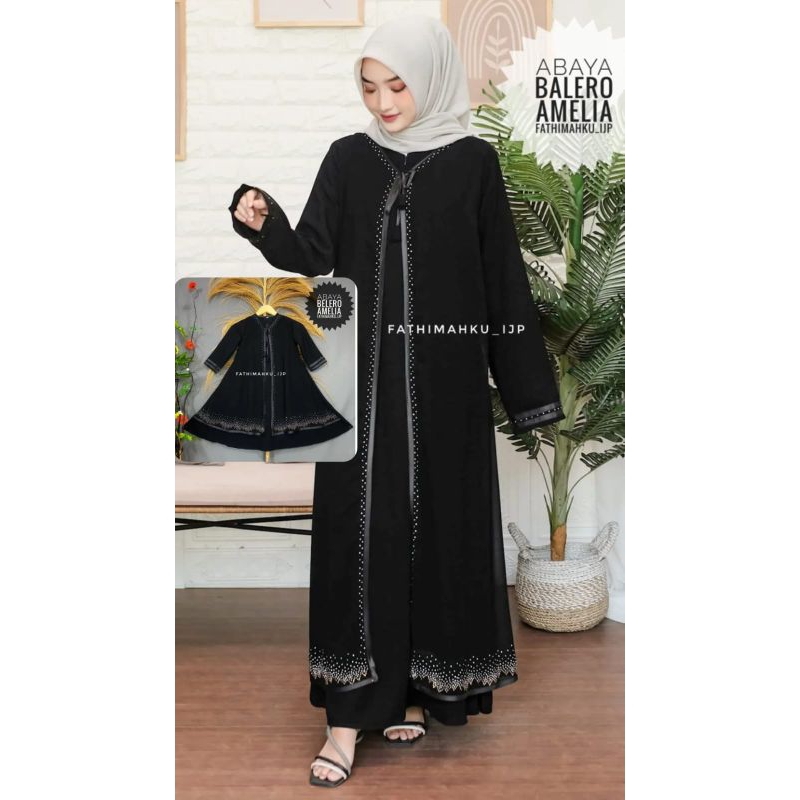 Abaya Balero Amelia/Abaya Balero Auter Couple Ibu dan Anak/Gamis Hitam Syar'i Masturoh temboro Murah