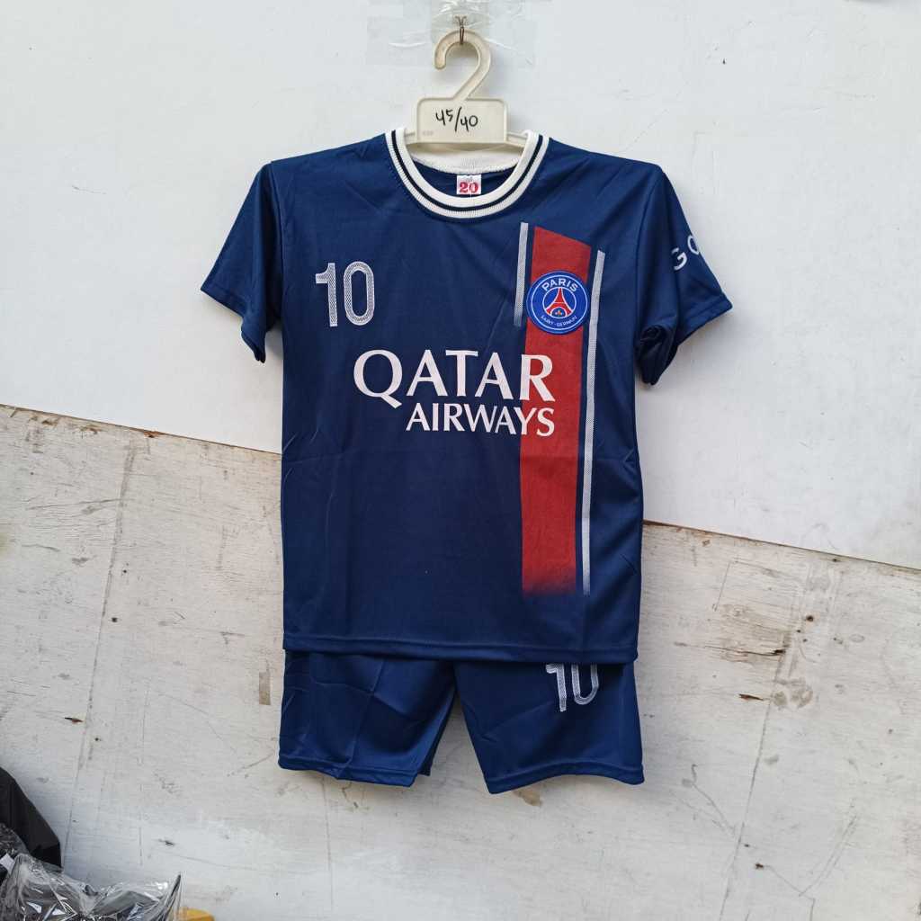 setelan baju bola psg 0-13thn/baju bola psg gratis sablon nama