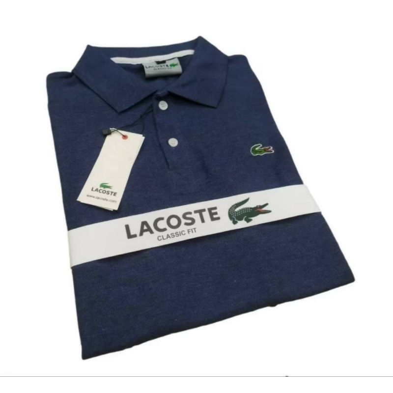 Men's Polo Shirt Lacoste Branded Full Hangtag Label Bahan Premium Cotton Pique Diamond Size M L XL