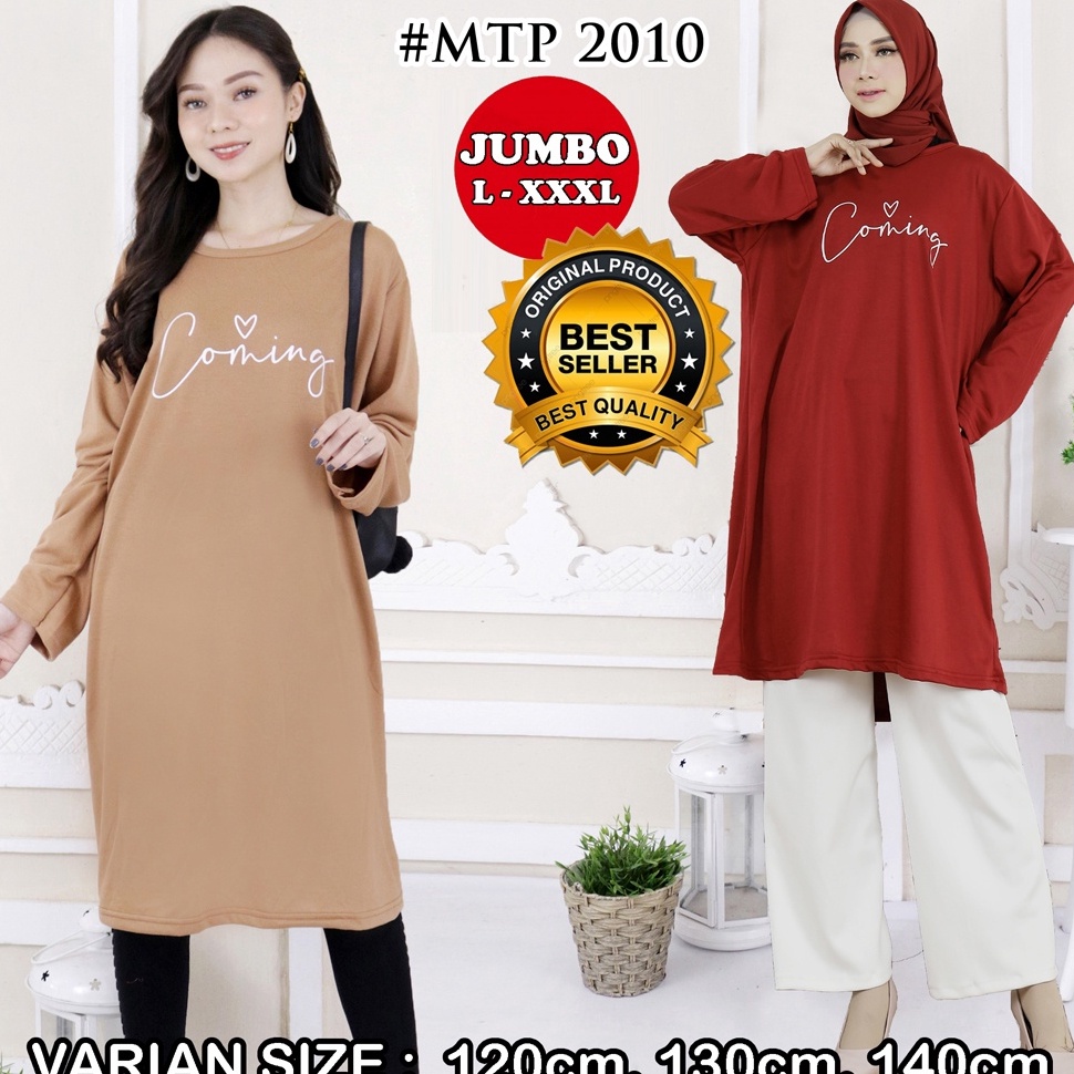 stok baru.. Atasan Tunik kaos Jumbo Wanita Bigsize Terbaru Terlaris Ld 120 - LD 130 - LD 140 - MTP20