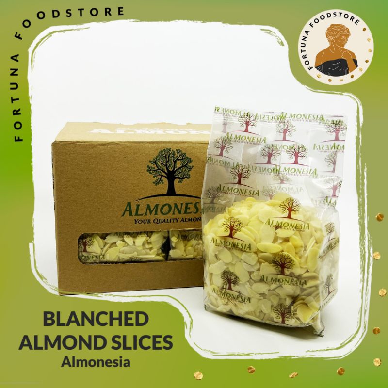 

Almonesia Blanched Almond Slices Almon Mentah Irisan Tipis 1kg