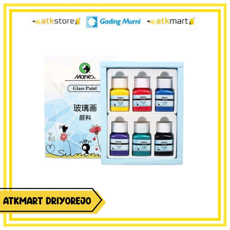 

MARIES GLASS PAINT 6 SET ( CAT KERAMIK IS 6 WARNA )